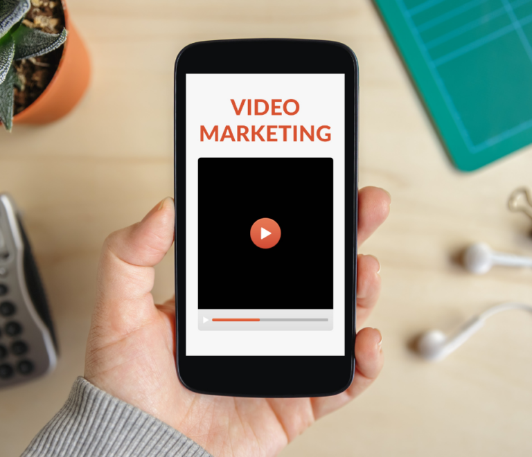 video marketing on a phone screen